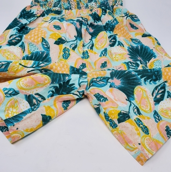 TOMMY BAHAMA SHORTS ROMPER SMOCKED TOP 100% COTTON FRUIT PRINT GIRLS TODDLER 4T - Picture 7 of 13